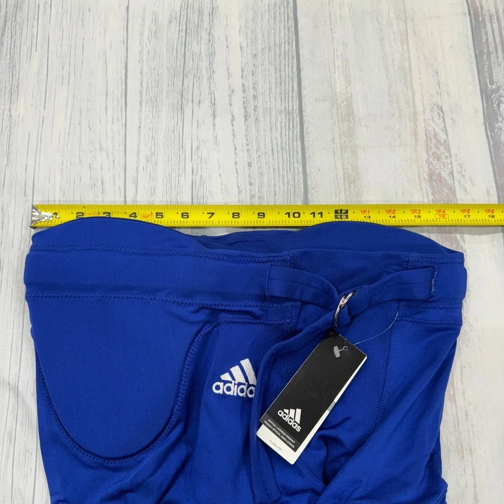 NWT Adidas Football Pants with Pads & Belt Large Blue‎ Practice Game Adult Mens